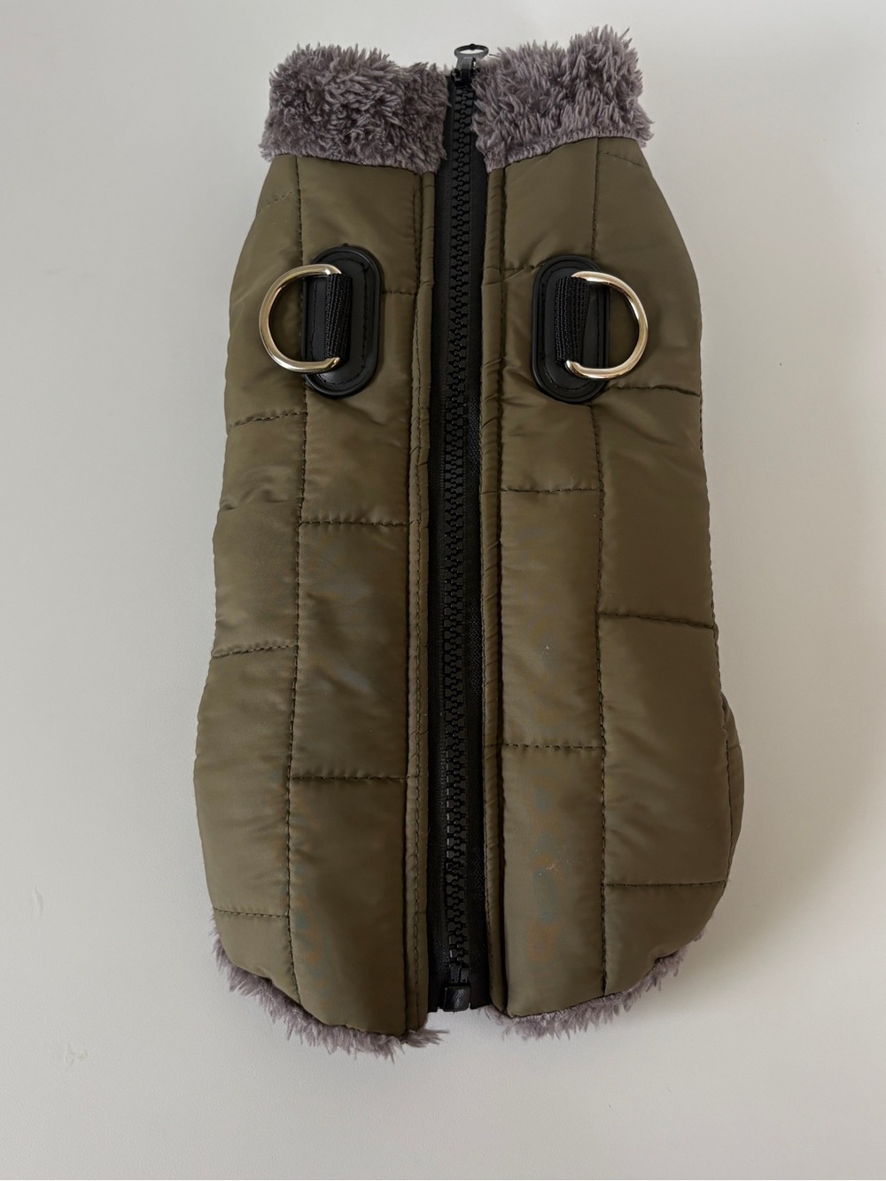 Small Dog Faux fur Jacket with‎ harness - Picture 6 of 8